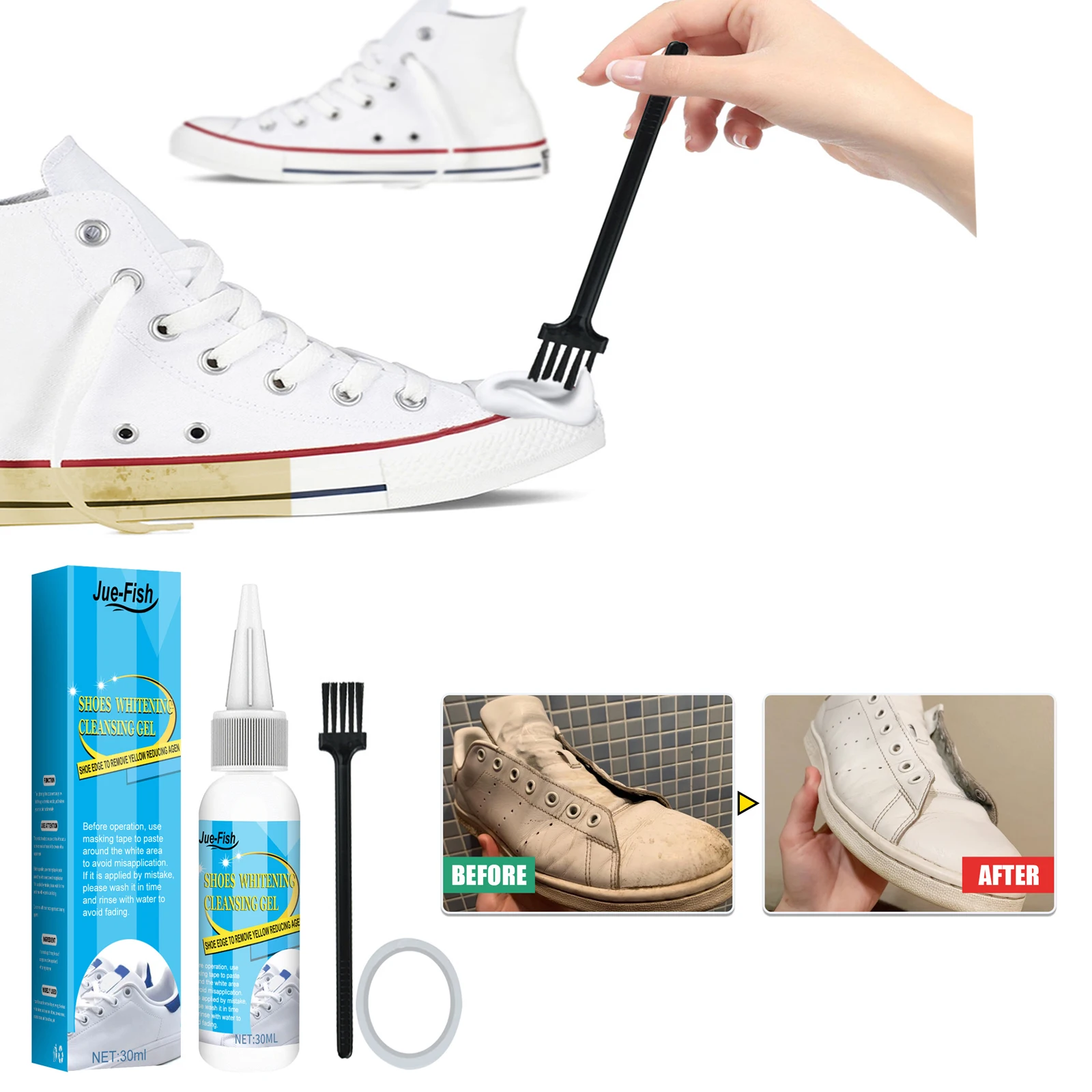 Sneaker Cleaning Kit - Białe buty żel oczyszczający plamą usuwanie