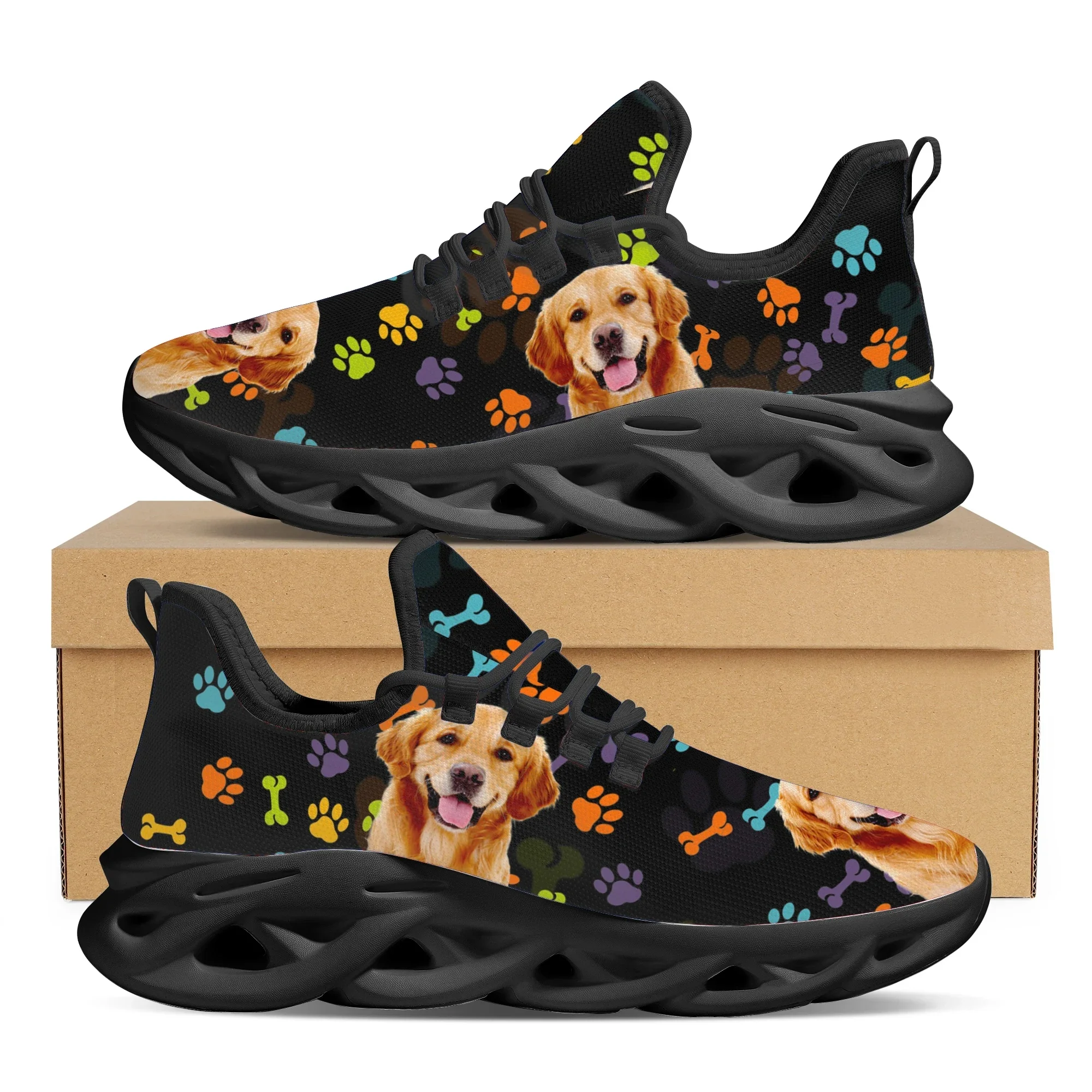 Sneaker Career - Urocze buty sznurowane z wzorem golden